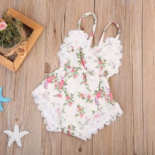 ✨QDA-Newborn Kids Baby Girls Clothes Floral Outfits Set Lace Jumpsuit Romper Playsuit