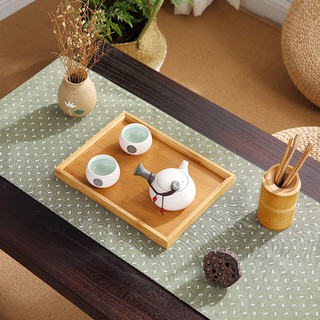 Wooden Tea Set Tray Rectangular Japanese Style Bamboo Tea (1)