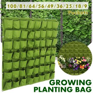 100-Gal Vertical Growing Planting Bag Wall Hanging Pocket Pot Garden Decor