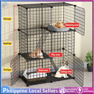 【Ready Stock】Stackable Pet Dog Cat Rabbit Cage Cat Cage Easy Assemble Kitten Hedgehog Hamster Pet
