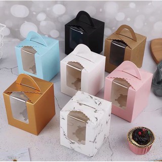 5 pcs Solo Cupcake Box in Varied Colors with Holders