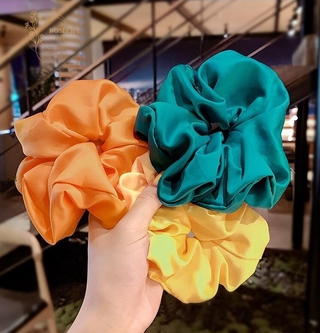 Roselife High Elastic Silk satin Hair Tie Bands Candy color Headband Girls Women Scrunchie Ponytail Holder Jewelry Accessories