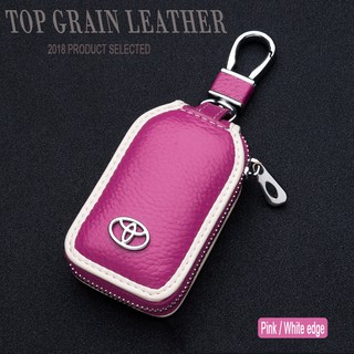 Real Leather Car Key Purse Pouch Organizer Zipper Keychain Bag