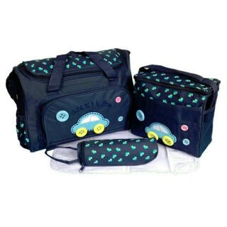 Baby-JJ Cartoon Car 4-in-1 Multi-function Baby Diaper Tote Handbag