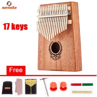 Senda Kalimba 17 Keys Thumb Piano and Tune Hammer,Portable Mahogany Body Finger Piano Kit2021