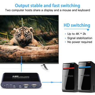 Ready Stock 2 Port Hdmi Kvm Switch 4Kx2K Ultra Hd Switcher for Dual Monitor Keyboard Mouse (1)