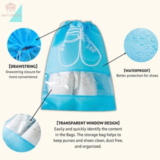 Shoe Bags☍[Best Quality] Travel Shoe Bag Pouch Waterproof and Dustproof Non-Woven with Rope