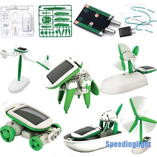 [Speedinglight] 1 X Creative DIY Power Solar Robot Kit 6 In 1 Educational Learning Toy for Kids