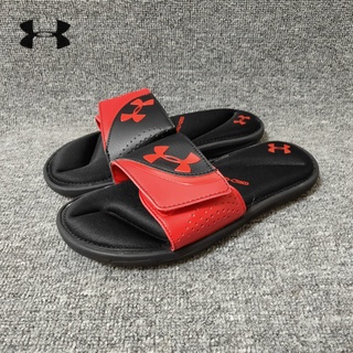 UA slippers Under Armour Ignite VI black red Memory foam men sports and leisure soft sandals slippers
