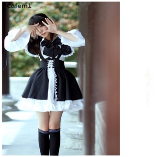CFPH Women Maid Outfit Anime Dress Apron Dress Lolita Dress Men Cafe Costume Cosplay Fad