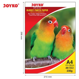 Joyko Glossy Photo Paper Shiny Photo Paper GSP-A4-230 20 Sheets