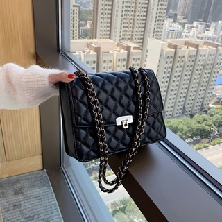 Women Messenger Bag Retro Rhombus Chain Bag Handbag Korean Fashion Shoulder Bag