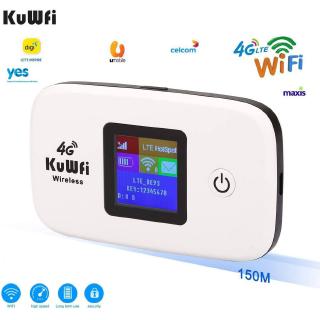 KuWFi pocket wifi Mobile Router 150Mbps Wireless Router Portable Mobile WiFi/Hotpot 3G/4G LTE Routers Unlocked Global Sim Card TDD/FDD Router With SIM Card&TF Card Slot for outdoor/travel (1)