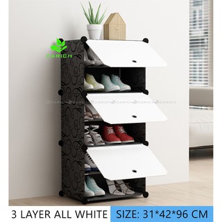 Transparent Shoe Rack Organizer Cabinet 3 Layer Dust-Proof Drawer Type Screwless Stackable Big Size (7)