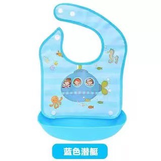 Foldable Waterpoof Baby Bibs With Detachable Food Catcher (2)