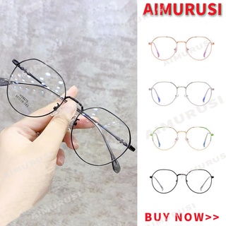 (Aimurusi)【Ready Stock】Korean Anti-blue Computer radiation protection Round Metal Frame Eyeglasses Women/Men