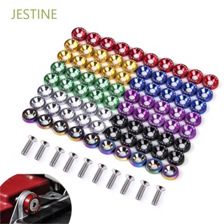 JESTINE Auto Accessaries Car Modified Washer 10PCS License Plate Bolts Car Modified Bolts Bumper Car Styling Car Fender Hex Plate M6 Engine styling JDM Washer/Multicolor