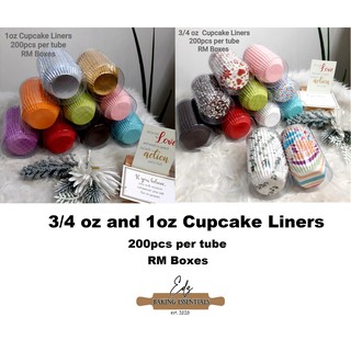 1oz and ¾oz Cupcake Liners 200pcs/tube (RM Boxes) [Design #1]