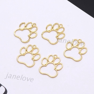 J 5Pcs Pet Dog Footprint Blank Frame Pendant Open Bezel Setting UV Resin Jewelry