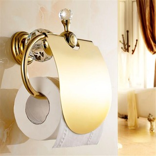 Paper Holders Crystal Solid Brass Gold/Chrome Paper Roll Holder Toilet Paper Holder Tissue Holder Re