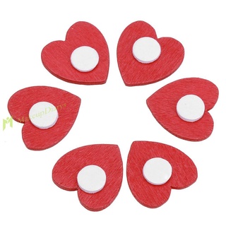 【New Arrival】100PCS Decorative Mini Wooden Red Heart Sticker DIY Accessories Home Decor