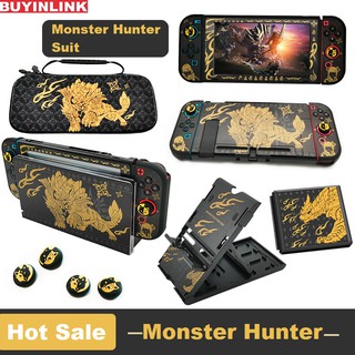 (Ready Stock) Nintendo Switch Monster Hunter RISE Storage Bag Game Screen Guard ProtectorJoycon Controller Case Thumb Grip Caps for Nintendo Switch Kit