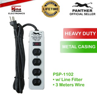 Panther PSP-1102 4 Gang Extension Cord w/ Switch and 3 Meter Wire w/ Voltage Surge Protector