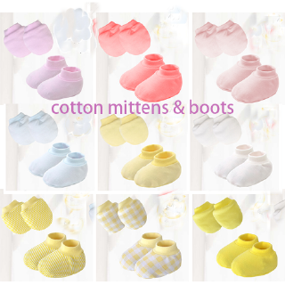 6Pairs/Set newborn Baby knit cotton thin gloves socks anti-grasping face mittens and boots 0-1 years infant baby girls boys (1)