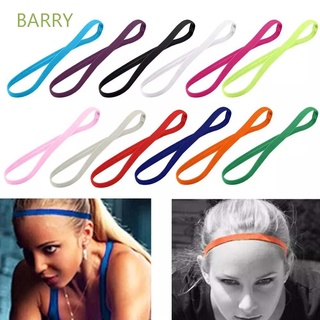 BARRY Men Sweatband Fitness Yoga Hair Bands Women Elastic Rubber 5Pcs Candy Color Running Football Sports Headband/Multicolor