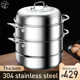 Xi High-quality stainless steel 3-layer steamer multi-function soup pot gas stove cooking utensils