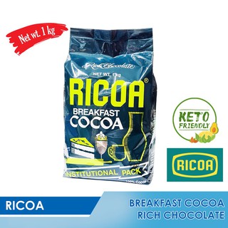 ❦Ricoa Breakfast Cocoa Rich Chocolate for Keto or Low Carb Diet 1Kg☁