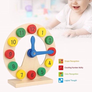 Colorful wooden clock stand