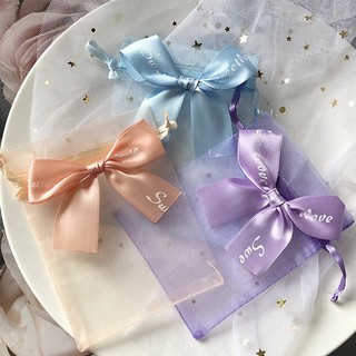 【Amolife】Jewelry Gift Bag Packaging Bag Bow Candy Bag Gauze Net Lipstick Bag Manufacturer Wholesale