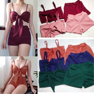 【MISS YOU】Korean Sexy Sleeves slip top+terno short summer swimsuit (BVQ)