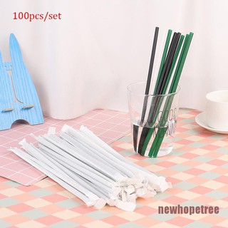 NTPH 100pcs Clear individually wrapped Drinking PP Straws Tea Drinks Straws party NTT