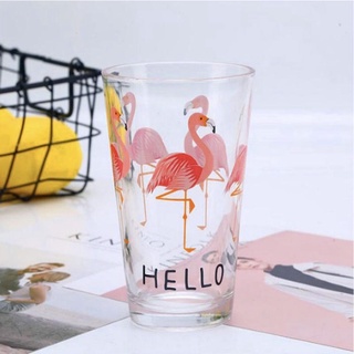 Graphic Glass Mug Tumbler Bottle with Lid (Free Silicone Straw) 450ml