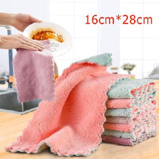 Kitchen Cloth Dish Towels Premium Dishcloths Super Absorbent Coral Velvet Dishtowels Nonstick Oil Washable Fast Drying