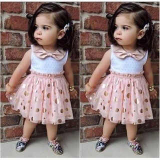1Pcs Cute Baby Kids Girls Dot Sequins Sleeveless Tutu Tulle