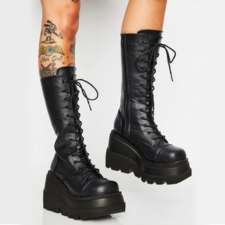 BootsDORATASIA on sale luxury brand female platform boots wedges thick bottom women boots autumn