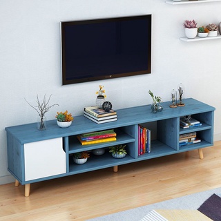 European-Style TV Cabinet Tea Table Combination Modern Simple Small-Sized Solid Wood Leg TV Stand Simple Living Room Cabinet QB04