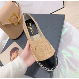 Black Beige Pu Leather Espadrilles Shoes Women Round Toe Thick Bottom Creepers Flats Shoes Slip On Ladies Loafers Casual