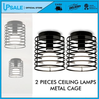 2 PIECES Ceiling Lamp Metal Cage Ceiling Lamp Light (8 circle layer design) (bulb does not included)