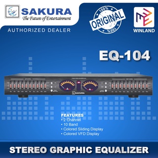 SAKURA Original 2 Channel 10 Band Stereo Graphic Equalizer EQ-104 *WINLAND*