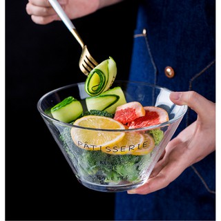 Transparent Glass Bowl Lovely Fruit Bowl Dessert Salad Bowl Household Tremella Soup Bowl Breakfast (1)