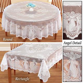 Vintage Angel Lace Tablecloth Rectangle Round Table Cloth Cover Home Party pwn