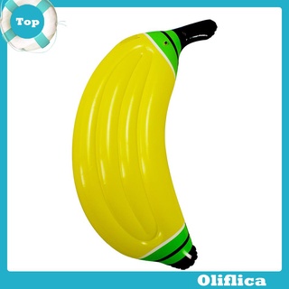 Oliflica Yellow Banana Inflatable Floating Bed Swimming Ring Air Mattress Beach Pool Toys
