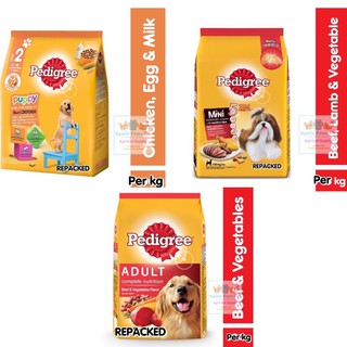 dog▼◇✜PEDIGREE DOG FOOD ADULT/PUPPY/MINI REPACKED PER KILO