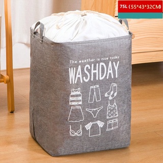 WD-75 Super Large Laundry Basket Foldable Storage Laundry Hamper With Drawstring Cover Water-Proof