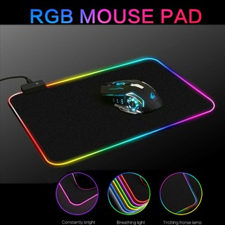 RGB Colorful LED Lighting Gaming Mouse Pad for PC Laptop 35cm x25cm