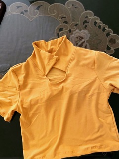 Polo Collard blouse Crop Top short sleeve @joymarcelo (3)